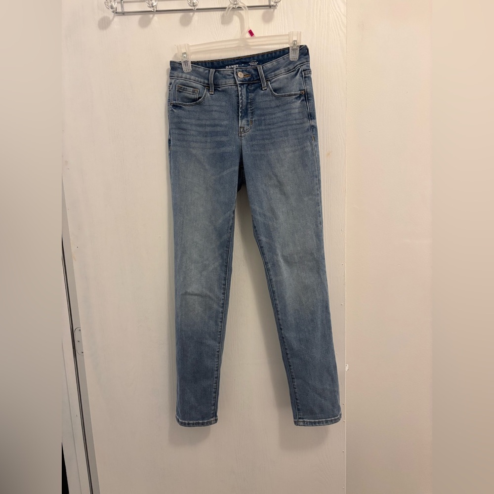 Old Navy Power Slim Straight High Rise Blue Jeans Woman’s Size 2